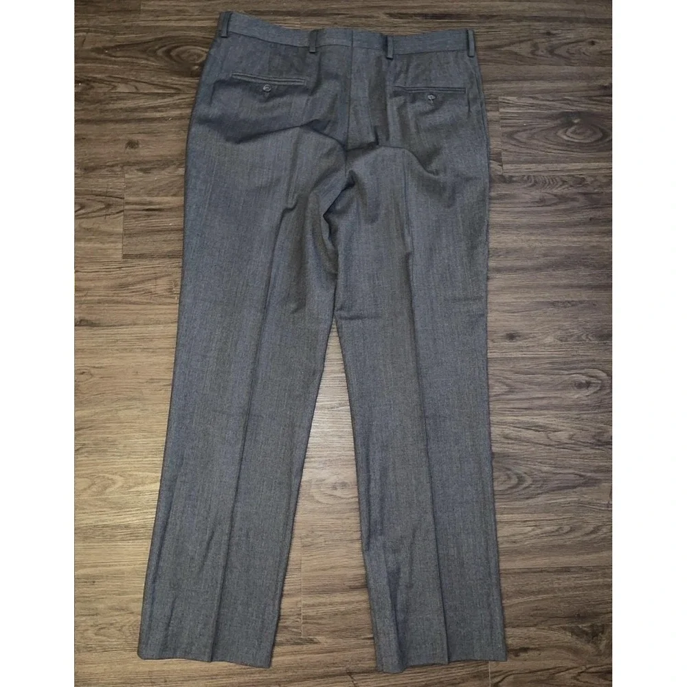 Jos. A. Bank Dress Pants Mens 36R Gray 1905 100% Wool Flat Front Straight Leg